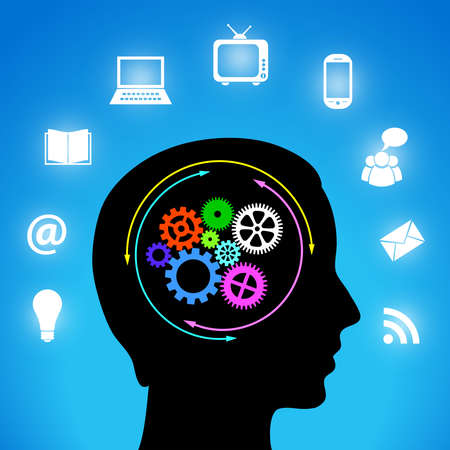 Media in my mind, vector illustrationのイラスト素材