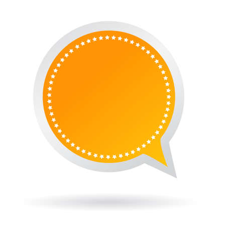 Vector orange speech stickerのイラスト素材