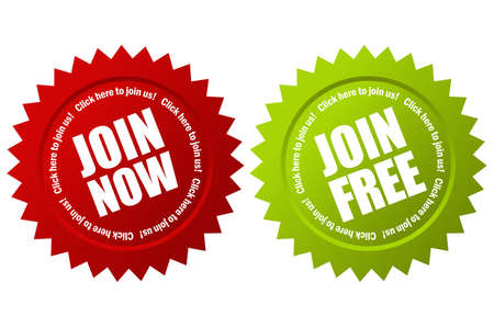  join now labelのイラスト素材