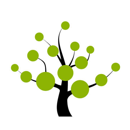  tree with blank round labelsのイラスト素材