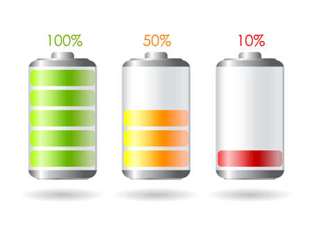Vector battery illustrationsのイラスト素材