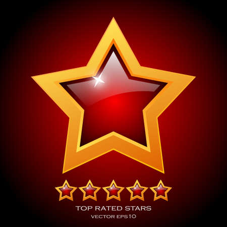 Review rating stars illustrationのイラスト素材