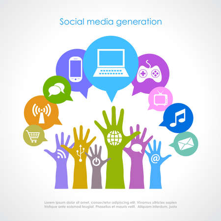 Social media generation, vector posterのイラスト素材