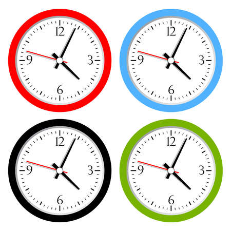 Vector clock collectionのイラスト素材