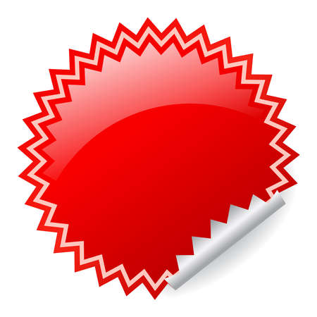 Red shiny stickerのイラスト素材
