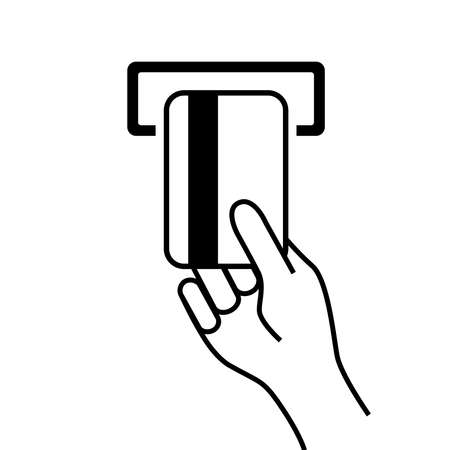 Hand with bank cardのイラスト素材