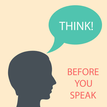 Think before you speakのイラスト素材