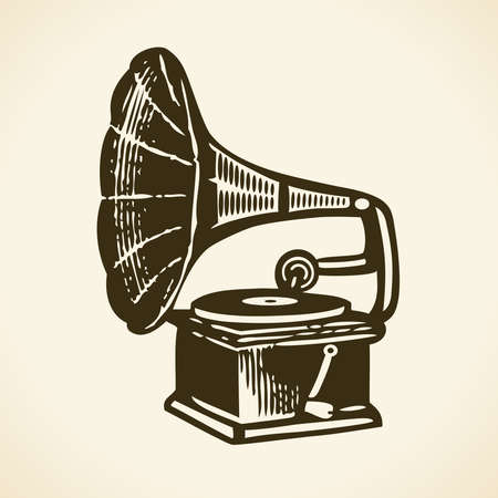 Old retro gramophoneのイラスト素材