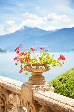 Beautiful landscape at Como lake, Italyの写真素材
