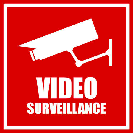 Video surveillance signのイラスト素材