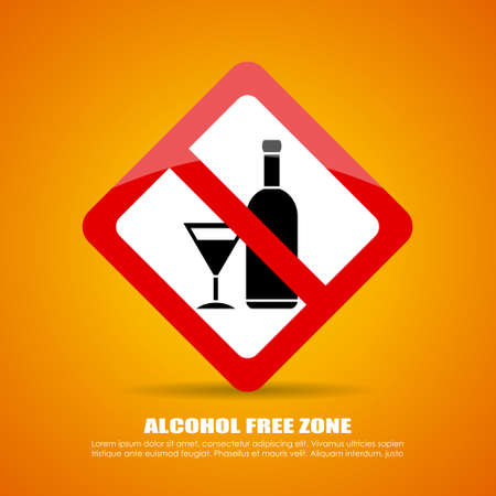 Alcohol free zone signのイラスト素材