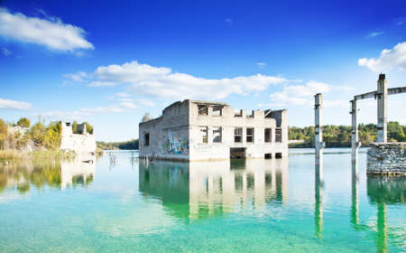 Industrial landscape, abandoned buildingsの写真素材
