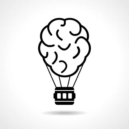 Brain idea icon, flight of fancyのイラスト素材
