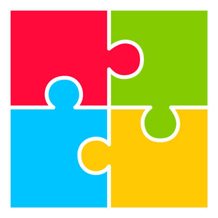 Four part puzzle diagramのイラスト素材