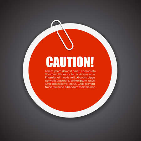Caution text stickerのイラスト素材