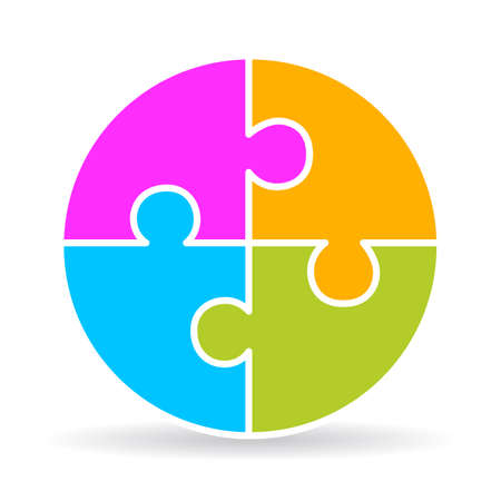 Four part puzzle diagramのイラスト素材