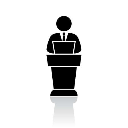 Speaker with laptop, vector iconのイラスト素材