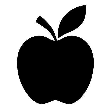 Apple black silhouetteのイラスト素材