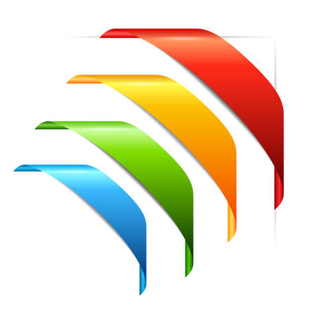 Color corner ribbons setのイラスト素材