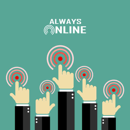 Always online, internet concept posterのイラスト素材