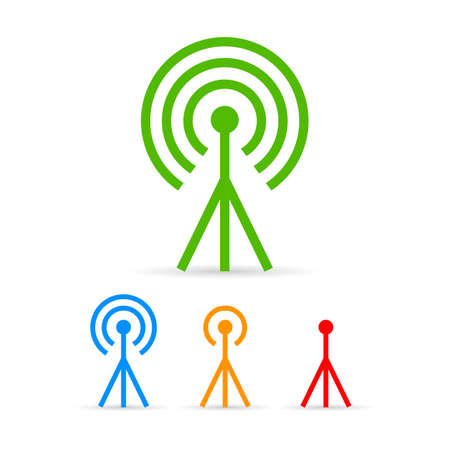 Antenna tower icons, signal strengthのイラスト素材