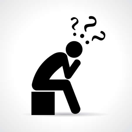 Thinking person iconのイラスト素材
