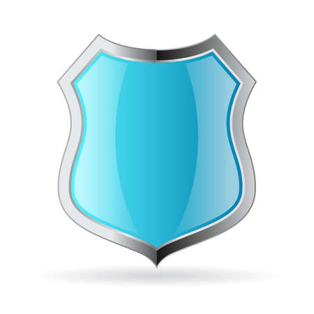 Blue metal shield iconのイラスト素材