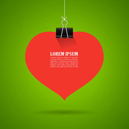 Hanging heart stickerのイラスト素材