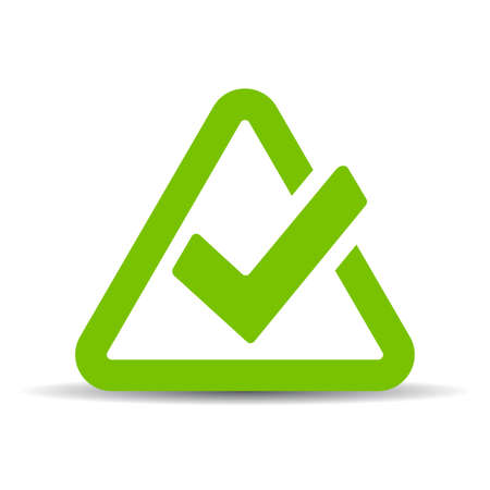 Green triangular tick iconのイラスト素材
