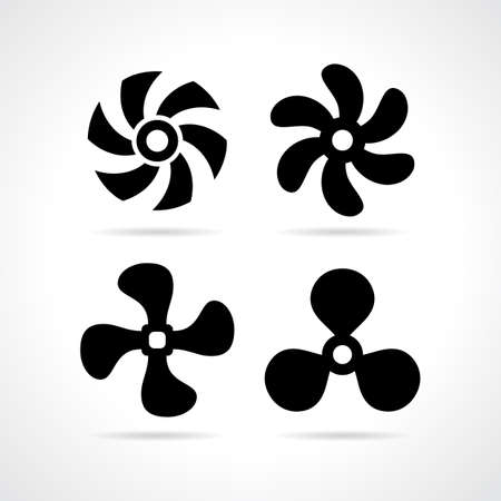 Fan propeller icon setのイラスト素材