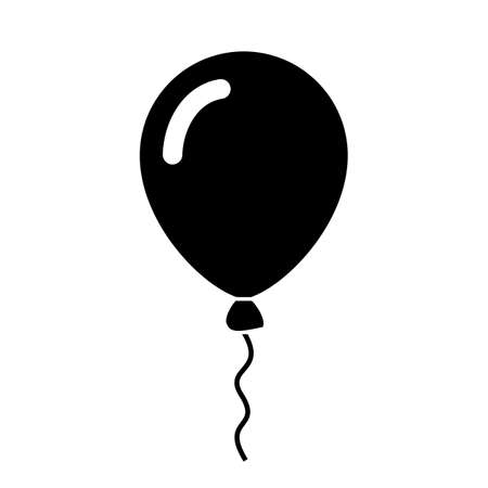 Balloon black silhouette iconのイラスト素材