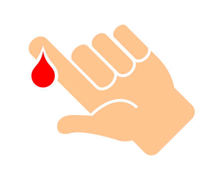Finger with blood dropのイラスト素材