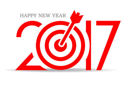 Successful new year card design, reach your goals, motivational symbolのイラスト素材