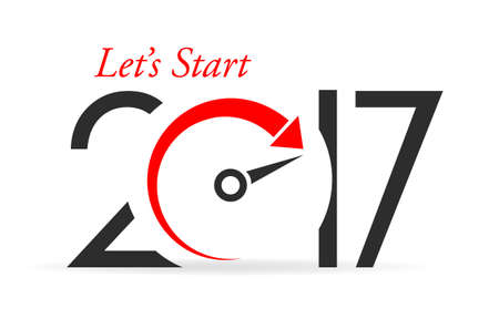 Lets start new year, greeting card design