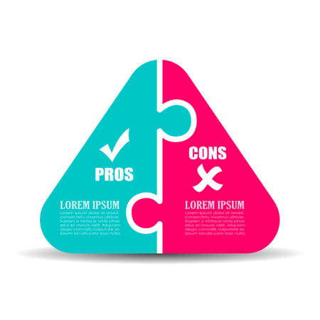 Pros and cons puzzle diagramのイラスト素材