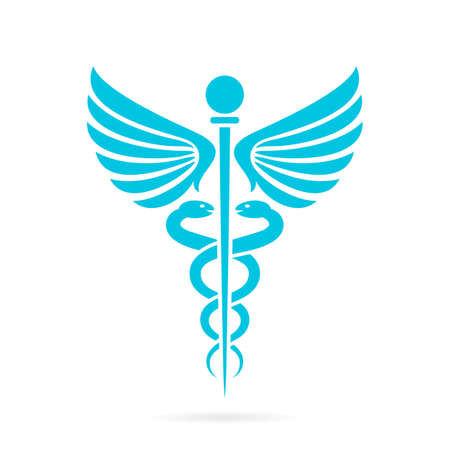 Caduceus medical snake vector iconのイラスト素材