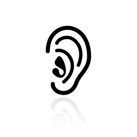 Ear hearing vector iconのイラスト素材