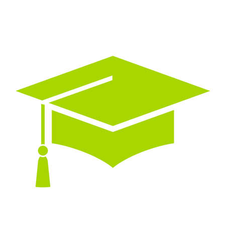 Green academic hat vector iconのイラスト素材