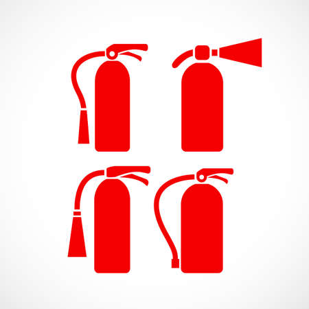 Fire extinguisher vector icon setのイラスト素材