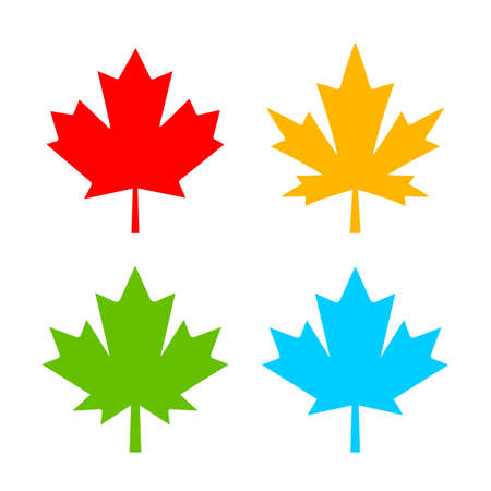 Color maple leaf vector icon