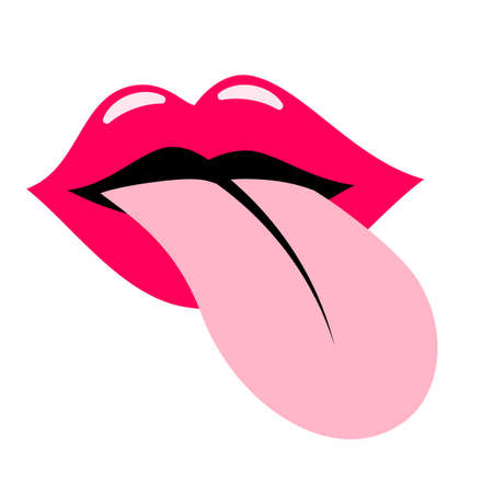 Red lisp and tongue vector iconのイラスト素材