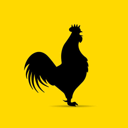 Rooster vector silhouette iconのイラスト素材