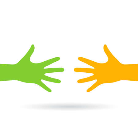Two reaching hands vector iconのイラスト素材