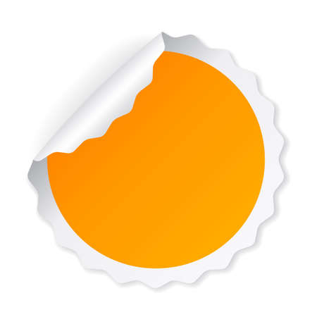 Curled round yellow note paperのイラスト素材