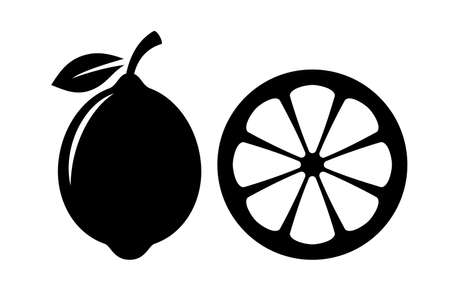 Lemon slice vector iconのイラスト素材