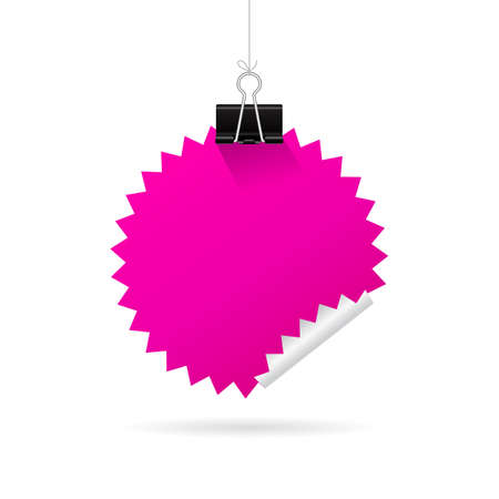 Pink hanging vector stickerのイラスト素材