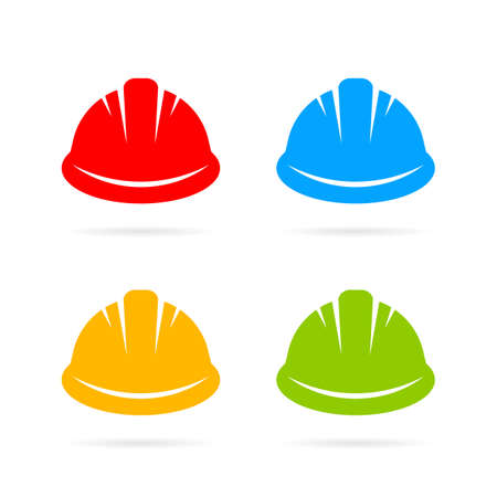 Builder hard hat vector icons setのイラスト素材