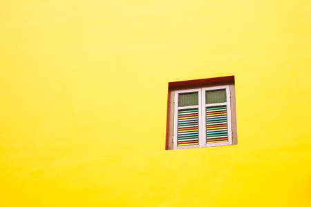 Yellow wall and windowの写真素材