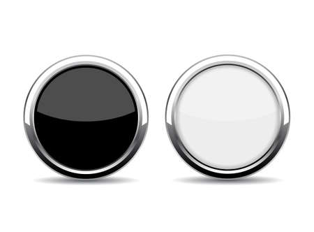 Round chrome glass buttonsのイラスト素材