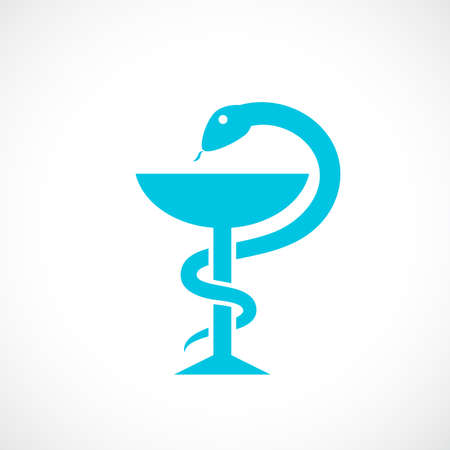 Snake and bowl medical iconのイラスト素材